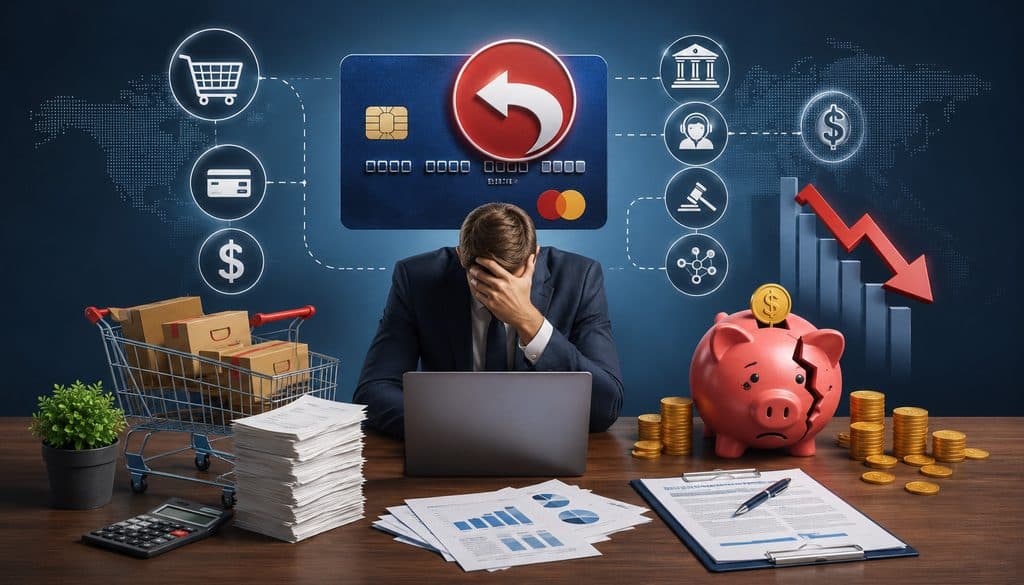Merchant reviewing the financial impact of an initial chargeback
